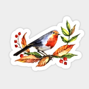 Bright watercolor Christmas bird Sticker